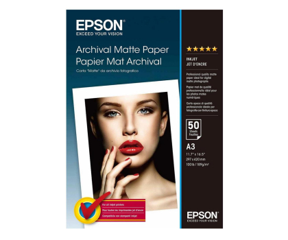 Papier do drukarki EPSON Archival Matowy 50 Arkuszy 192 g/m A3 C13S041344